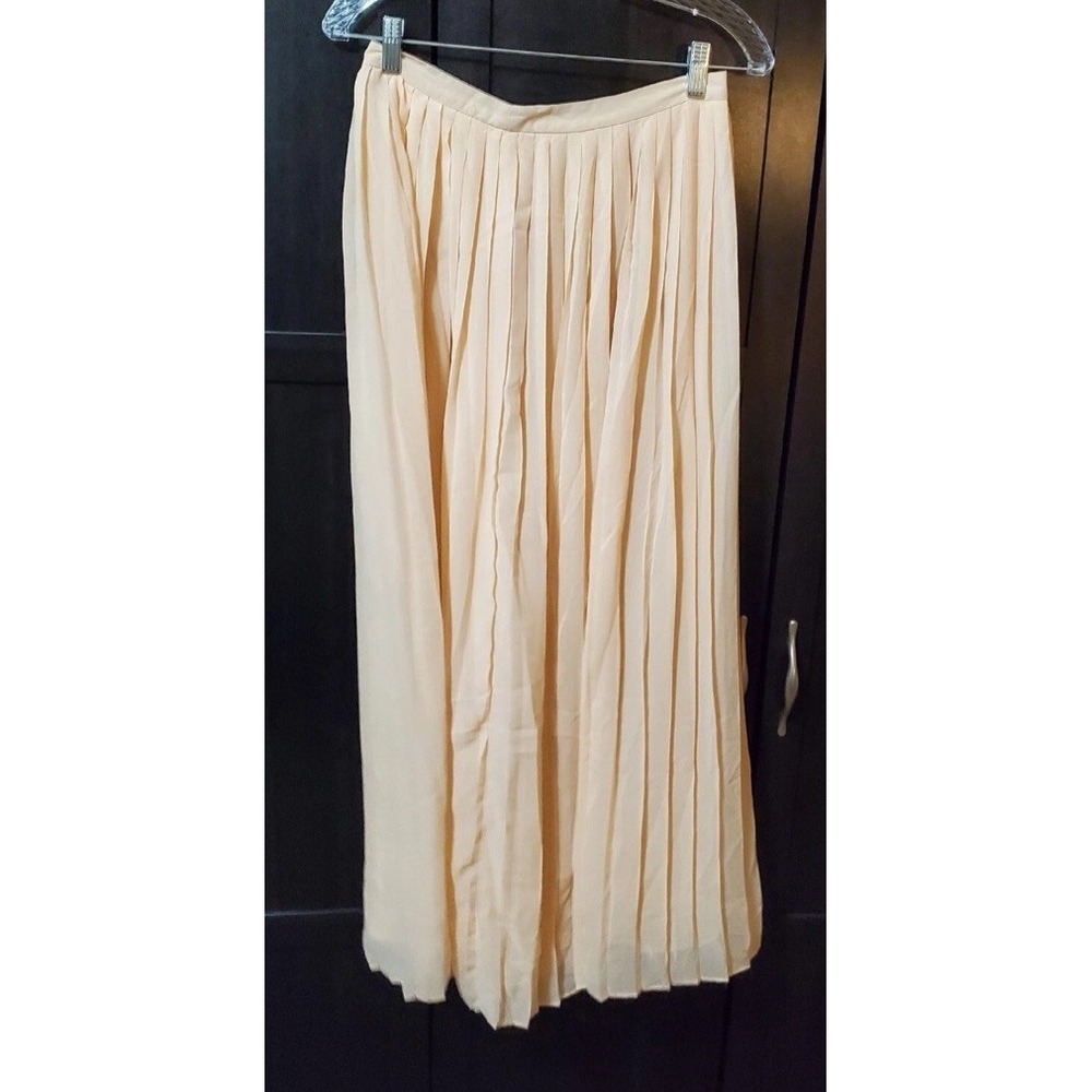 Sparkle & Fade by Urban Outfitters Plisse Pleated Peach Chiffon Maxi Skirt sz 4